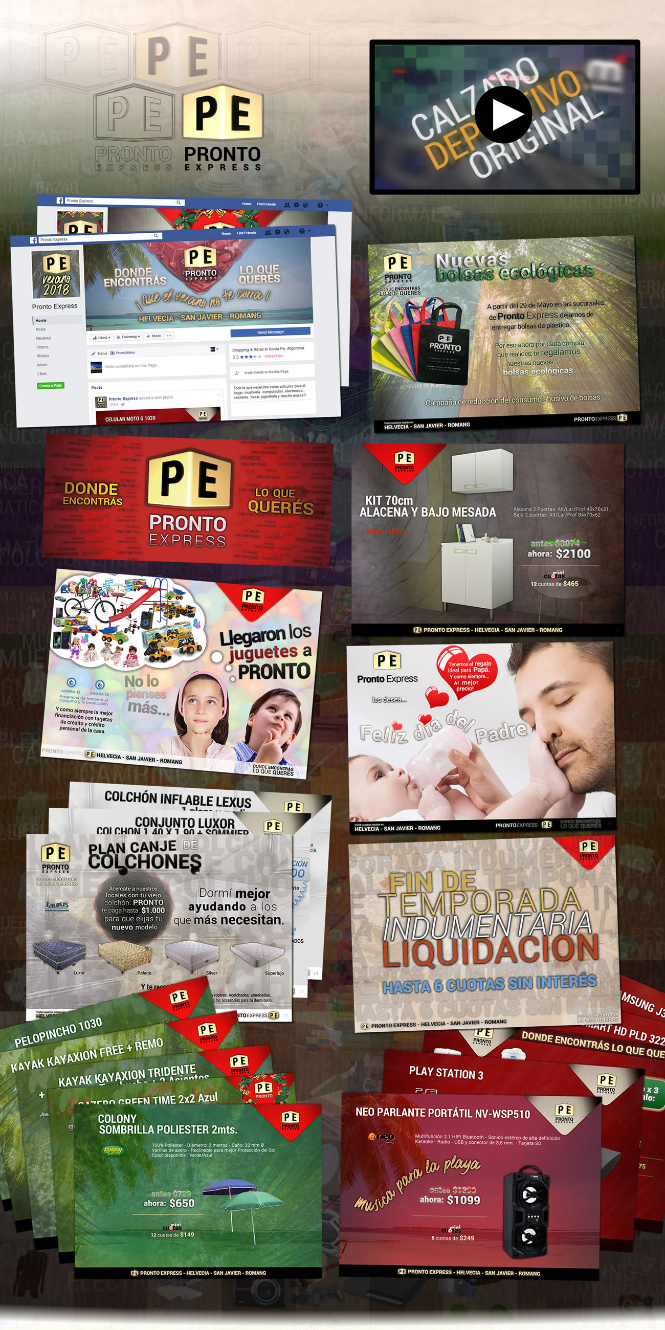 Imagen de Pronto Express | Marca, Folletos/Flyers, Redes sociales, Spots en tv, Impresos
